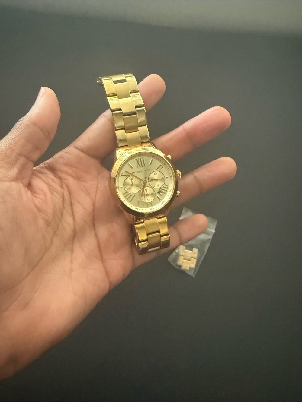 Michael Kors Gold Tone Link Chronograph Watch - Picture 4 of 6